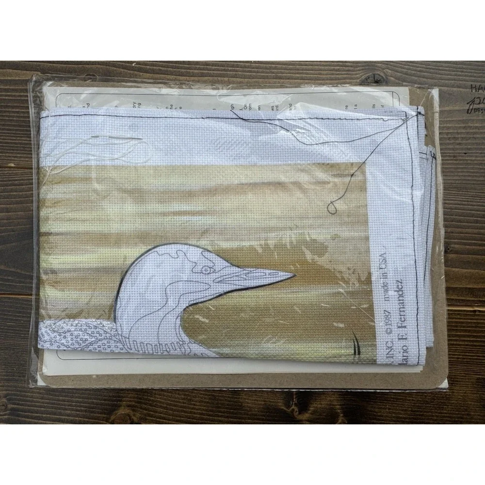 Vintage 1988 Dimensions Common Loon Cross Stitch Kit Wondering Moment Sealed